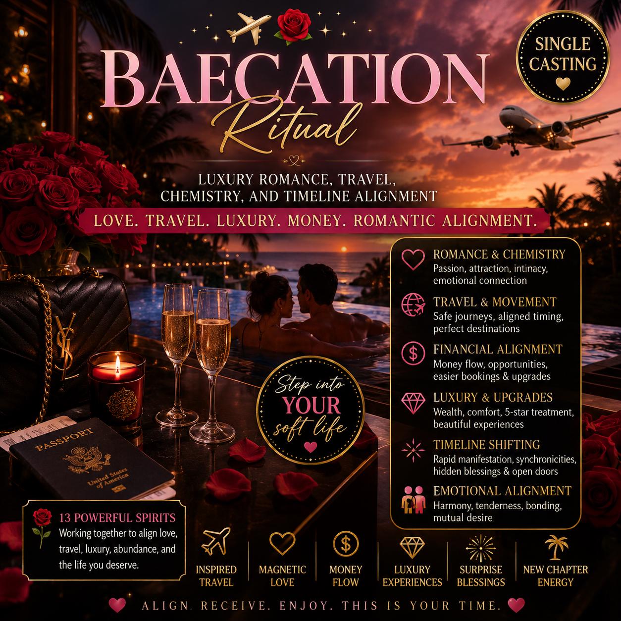 Baecation | Vacation and Travel | Luxury Romance, Travel, Chemistry, and Timeline Alignment Ritual