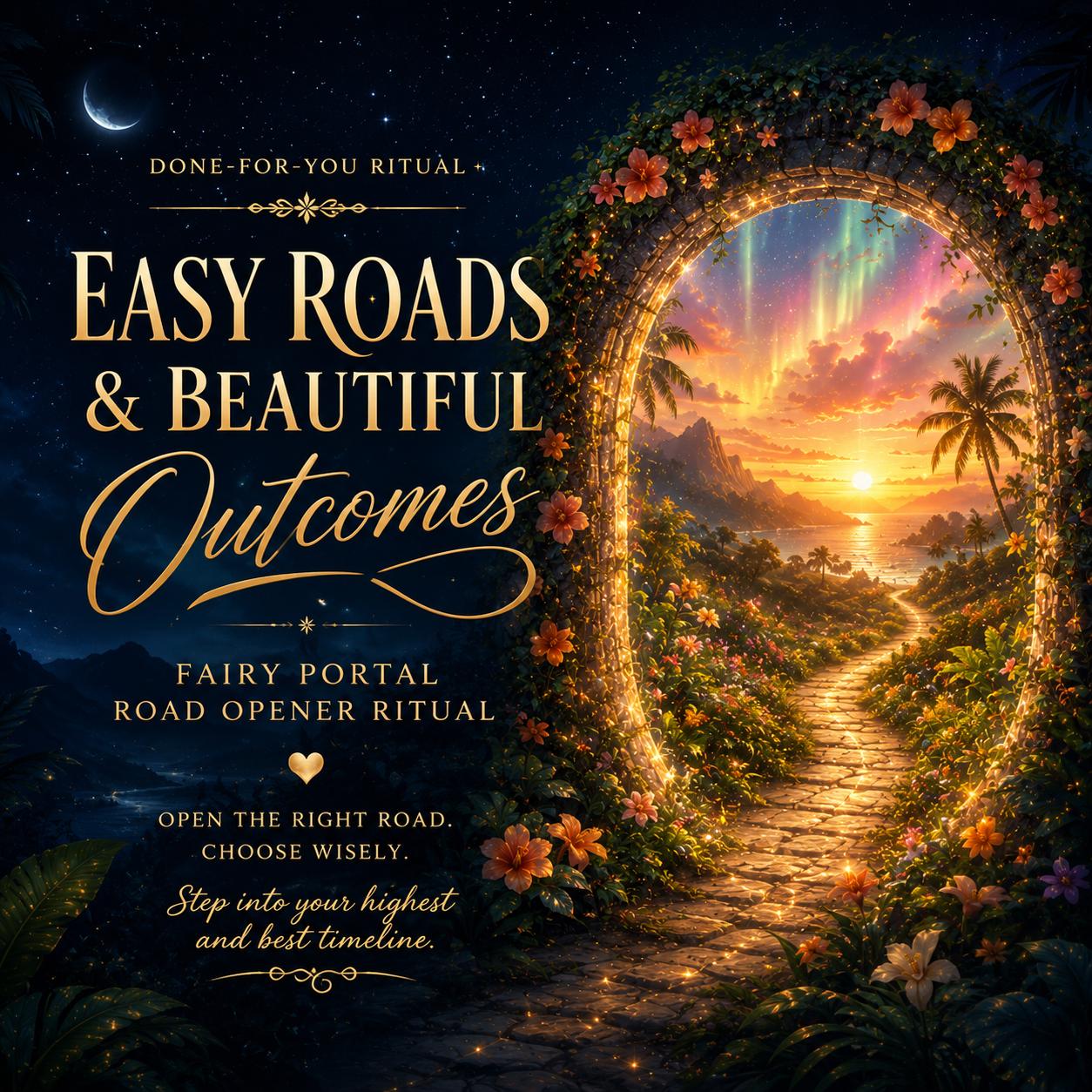 Easy Roads & Beautiful Outcomes – Private Crossroads Road Opener Ceremony (Done for You Ritual)