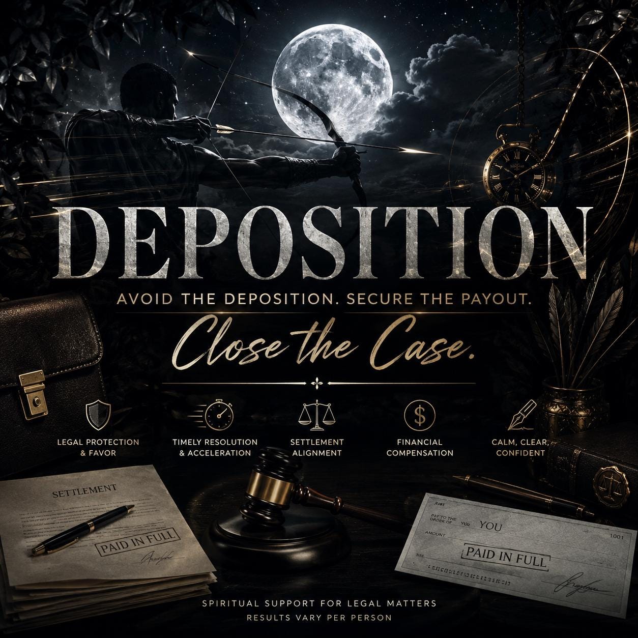 DEPOSITION | Avoid the Deposition · Secure the Payout · Collapse the Process